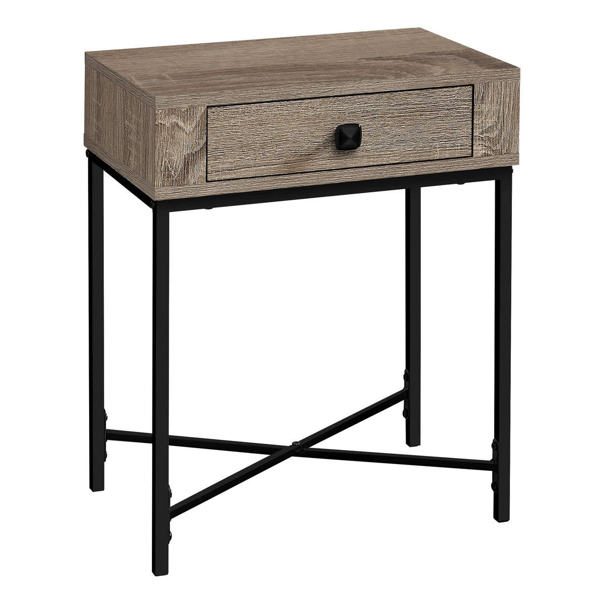 Monarch Specialties Rectangular Side nightstand-1 Storage Drawer-for Living Room or Bedroom-Accent, 22' H end Table, Dark Taupe