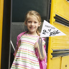 Cinpiuk First Day Of School Flag Diy 2024 Back To School Pennants, First Day Of 2Nd Grade Flag With Ribbons Make Your Own School