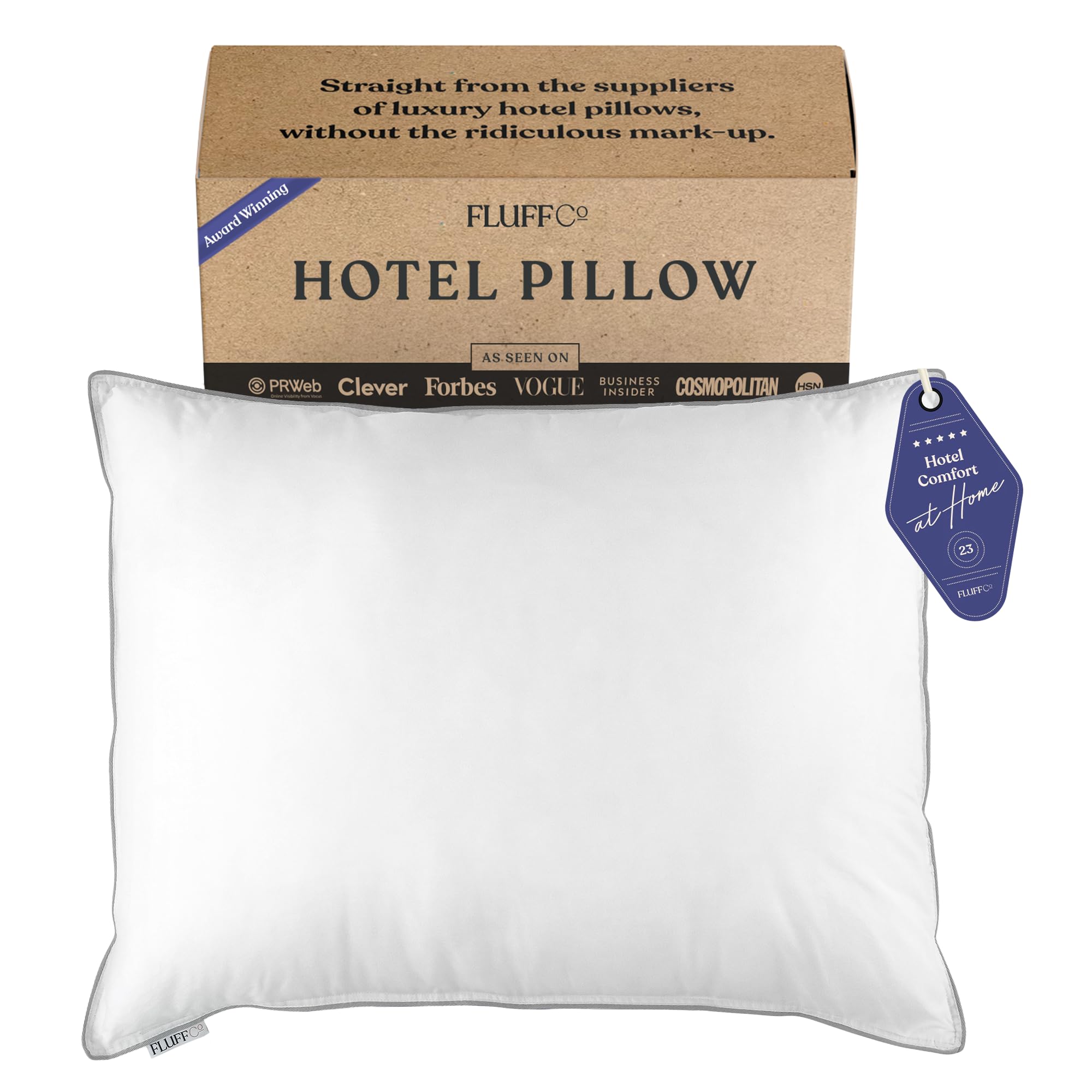 Fluffco Zen Fluff Pillows - Down Alternative King Size Pillow - Bed Pillow For Sleeping Made In Usa - Luxury Hotel-Quality Pillo