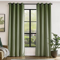 Lazzzy Blackout Velvet Curtains Green Thermal Insulated Curtains 108 Inch Extra Long Drapes For Bedroom Living Room Darkening Window Treatments Grommet Living Room Curtains Set Of 2 Panels Sage Green