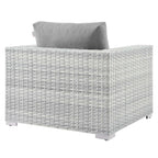Modway Convene Wicker Rattan Outdoor Patio Armchair in Light Gray Gray
