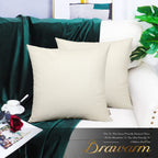 Brawarm Ivory White Leather Throw Pillows 20 X 20 Inches, Snake Leather Pillow Covers Pack Of 2, Faux Leather Decorative Pillow