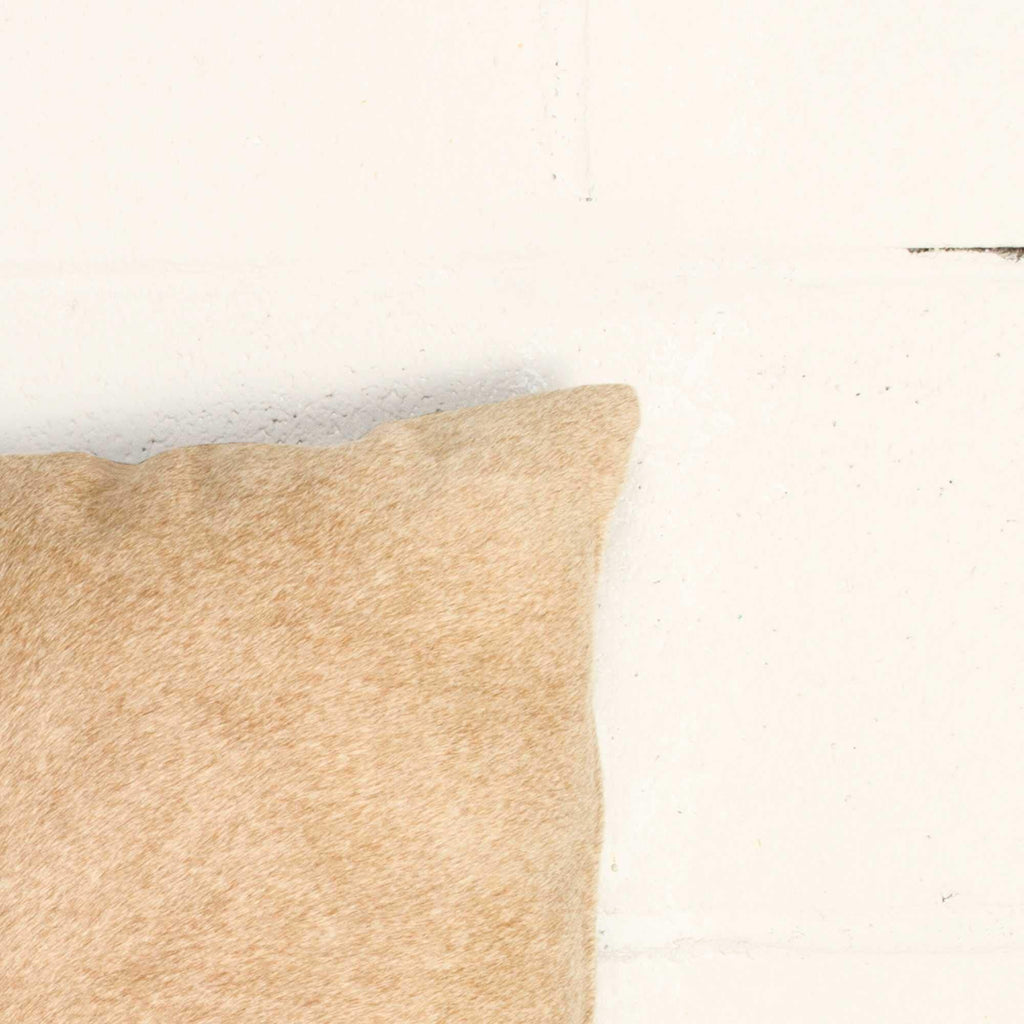 HomeRoots Cowhide, Microsuede, Polyfill 18' x 18' x 5' Tan Cowhide Pillow 2 Pack