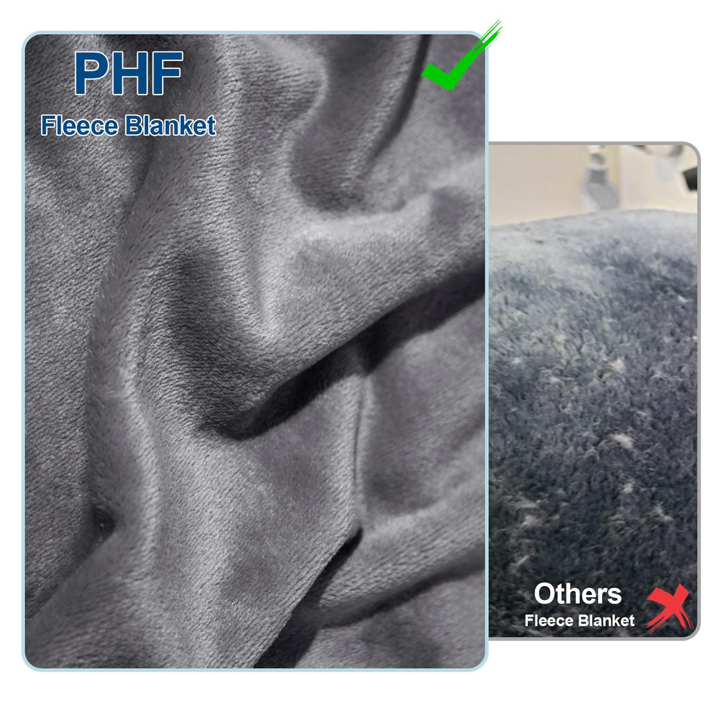 Phf Ultra Soft Fleece Blanket Queen Size, No Shed No Pilling Luxury Plush Cozy 300Gsm Lightweight Blanket For Bed, Couch, Chair, Sofa Suitable For All Season, 90' X 90', Grey