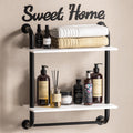 Tinpin Bathroom Shelves Wall Mounted, Rustic Farmhouse Pipe Shelves, Wall Shelves 2-Tier, Industrial Pipe Shelving, Floating She