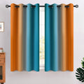 Cosviya Grommet Ombre Room Darkening Curtains 54 Inches Length For Kids/Girls Bedroom, Polyester Light Blocking Orange And Blue