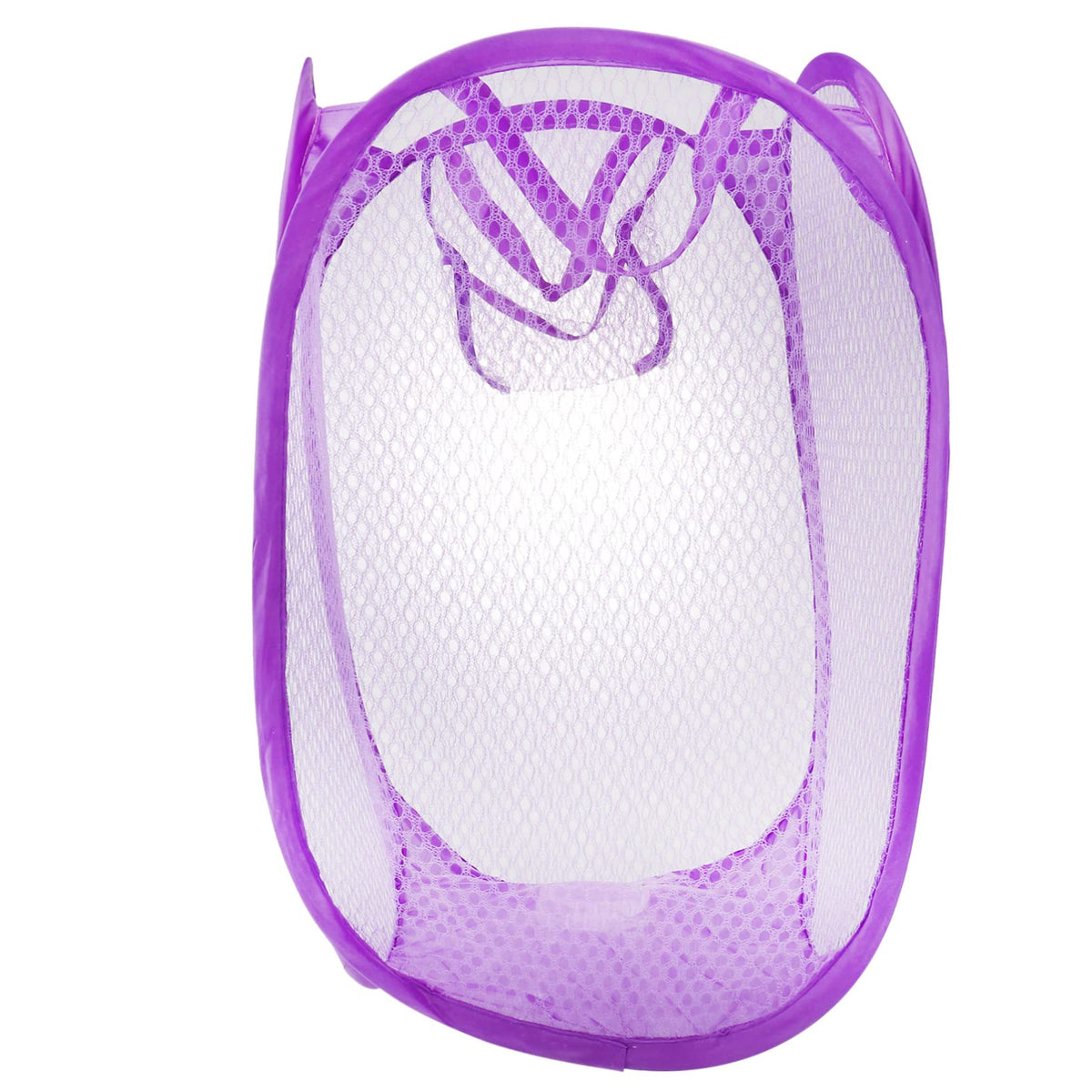VILLFUL Collapsible Laundry Hamper Popup Mesh Laundry Basket with Side Pocket and Handles Breathable Fold up Clothes Storage fo