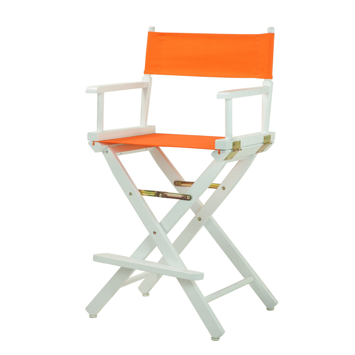 Casual Home 24&quot; Director'S Chair White Frame With Tangerine Canvas, Counter Height