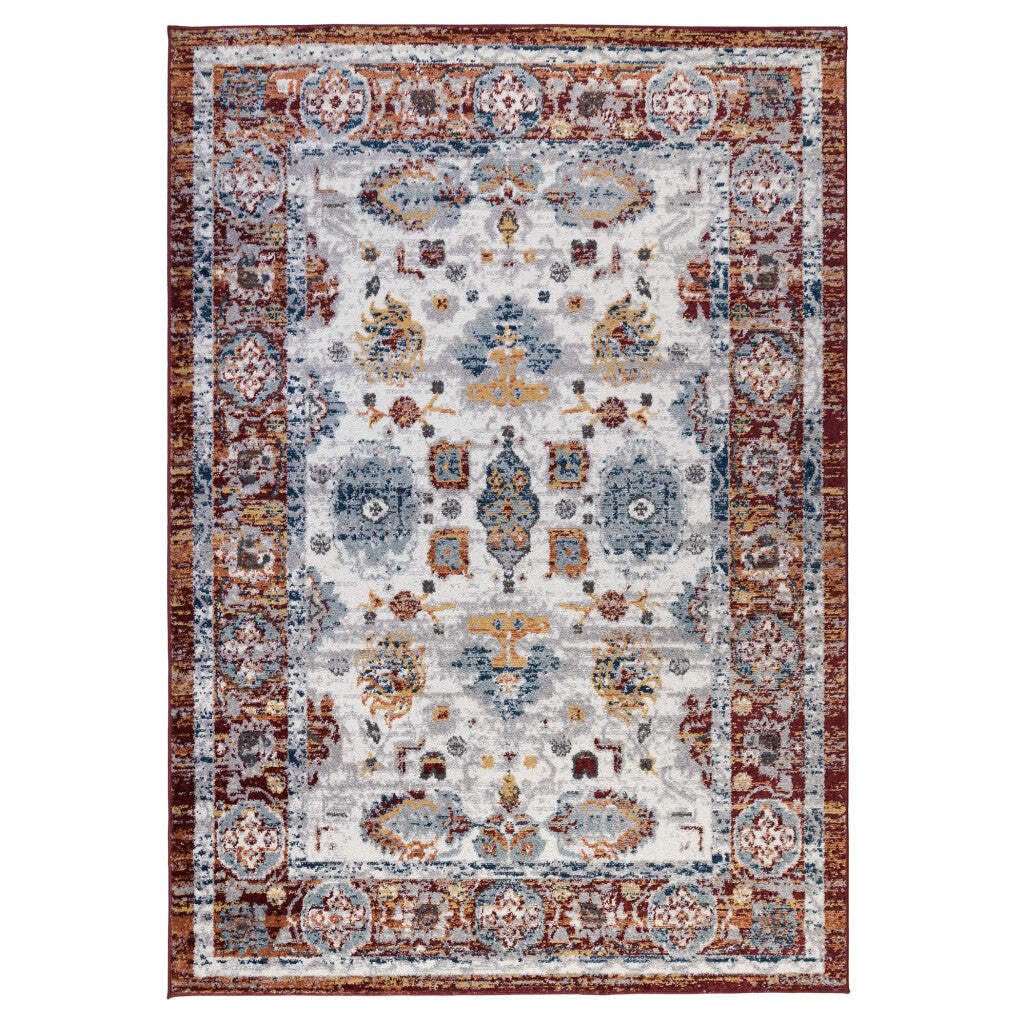 HomeRoots 531921 9 x 12 ft. Brown Floral Power Loom Rectangle Area Rug