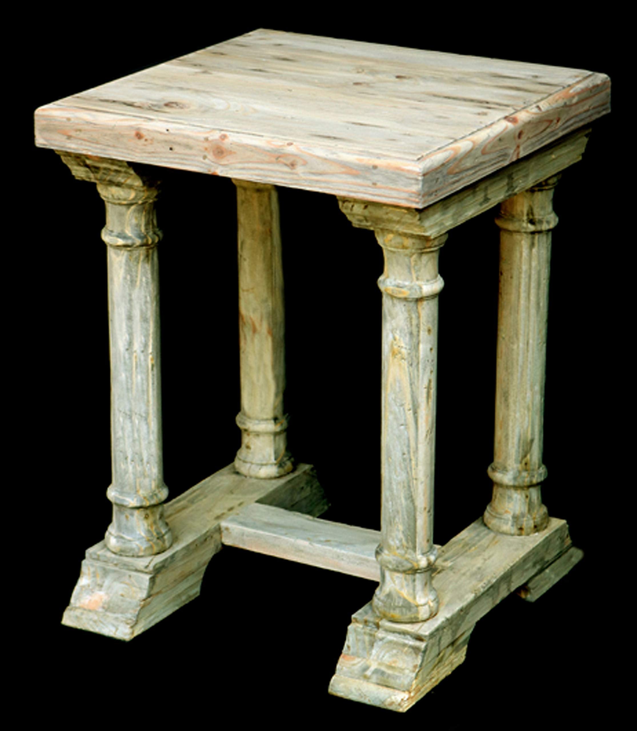 Afd Home Farmhouse Cape May End Table, Natural Recycled Pine