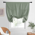 NICETOWN Farmhouse Short Curtains for Kitchen Window, Energy Efficient Tie Up Shades for Living Room Rod Pocket Balloon Window D