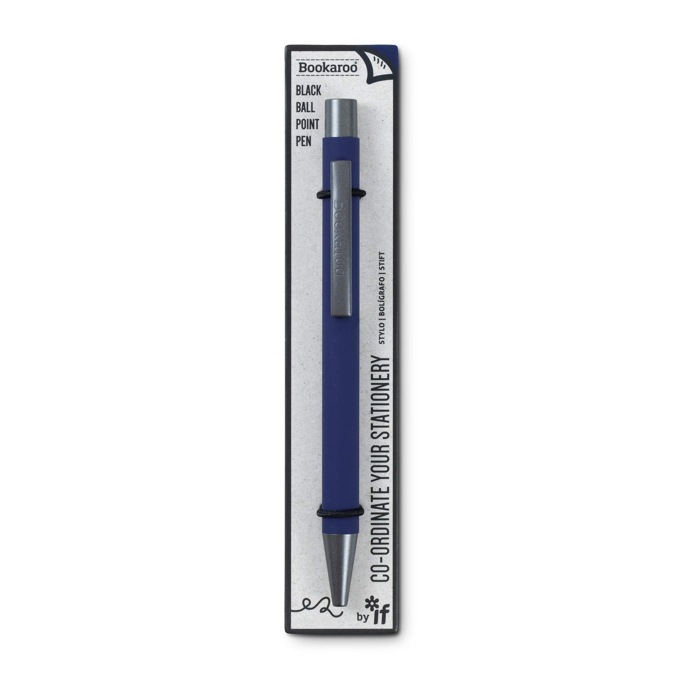 If Bookaroo Pen, Soft Touch, Colour Coated Pen With Black Ink - Navy