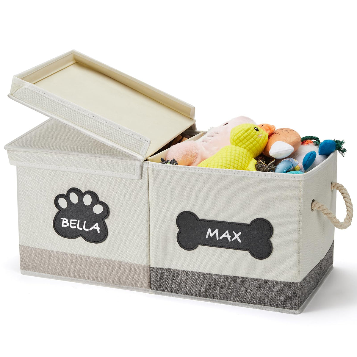 Dog Toy Basket Foldable Pet Toy Box Storage Bin with Lid, 21.79.89.8