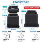 Annkut Bed Risers 10 Inch Heavy Duty,Elevation In Heights 1,2,3,4,5,6,7,8,9,10 Inch,Adjustable Furniture Risers For Chair Table