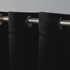 Exclusive Home Sateen Twill Woven Room Darkening Blackout Grommet Top Curtain Panel Pair, 52''X108'', Black