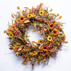JINGHONG Fall Wreaths for Front Door 24 Inch Artificial Fall Wreath Large Autumn Wreath for Outside Harvest Thanksgiving Day Cel