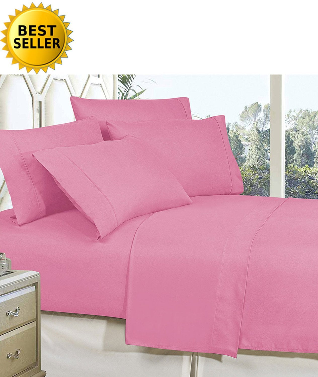 Celine Linen Best, Softest, Coziest Bed Sheets Ever! 1800 Premier Hotel Quality Wrinkle-Resistant 4-Piece Sheet Set With Deep Po