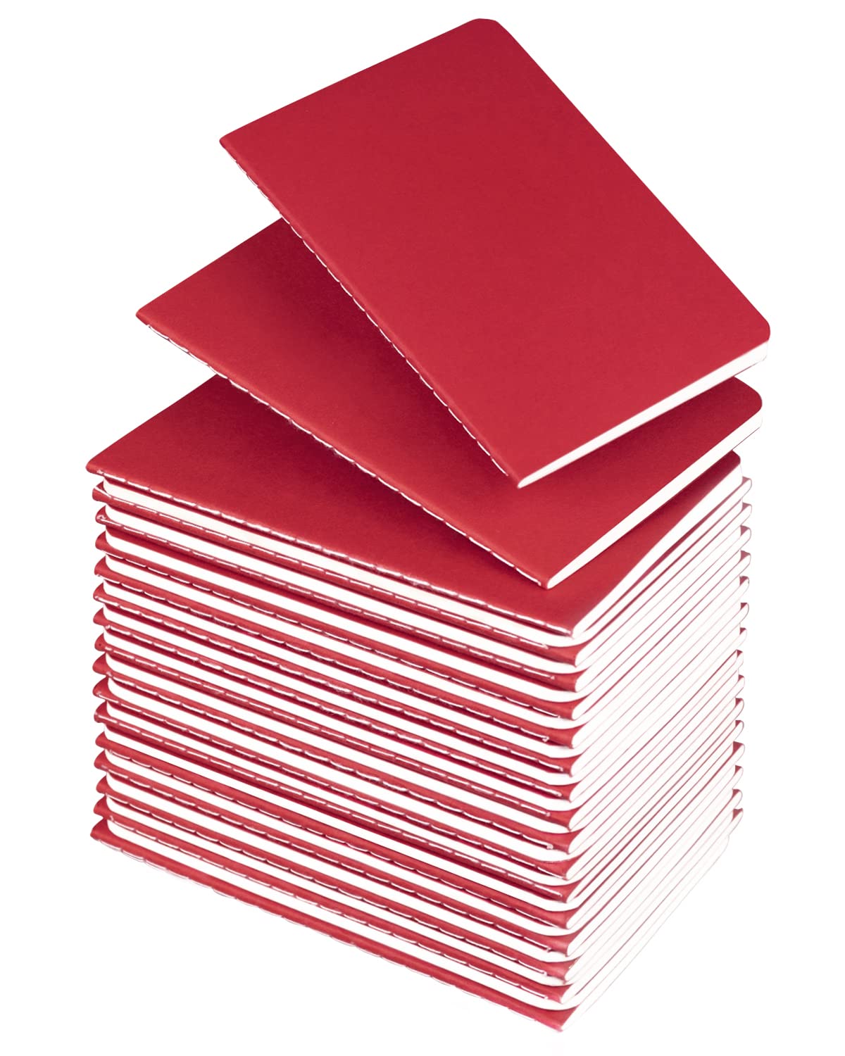 Lzerking Small Lined Notepads Bulk 36 Pack Mini Journal Pocket Notebooks Set-Red Cover Notebooks 3.5 X 5.5 Inches, 30 Sheets/60