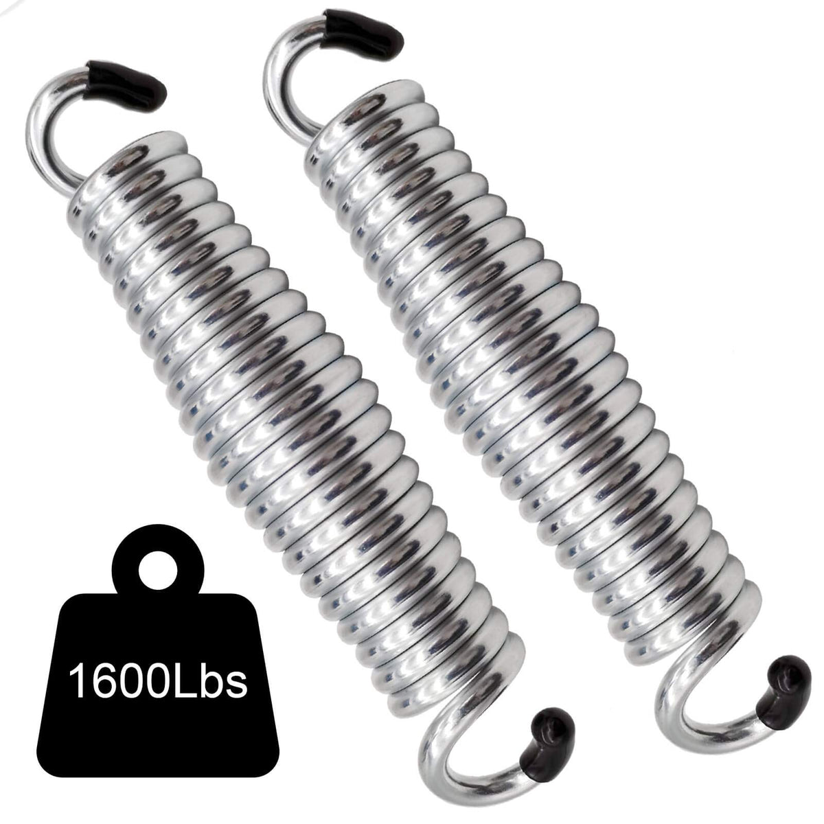 Porch Swing Springs Heavy Duty - 1600Lbs Silver Hammock Chair Spring,Hanger Ceiling Mount Spring(Pack Of 2)