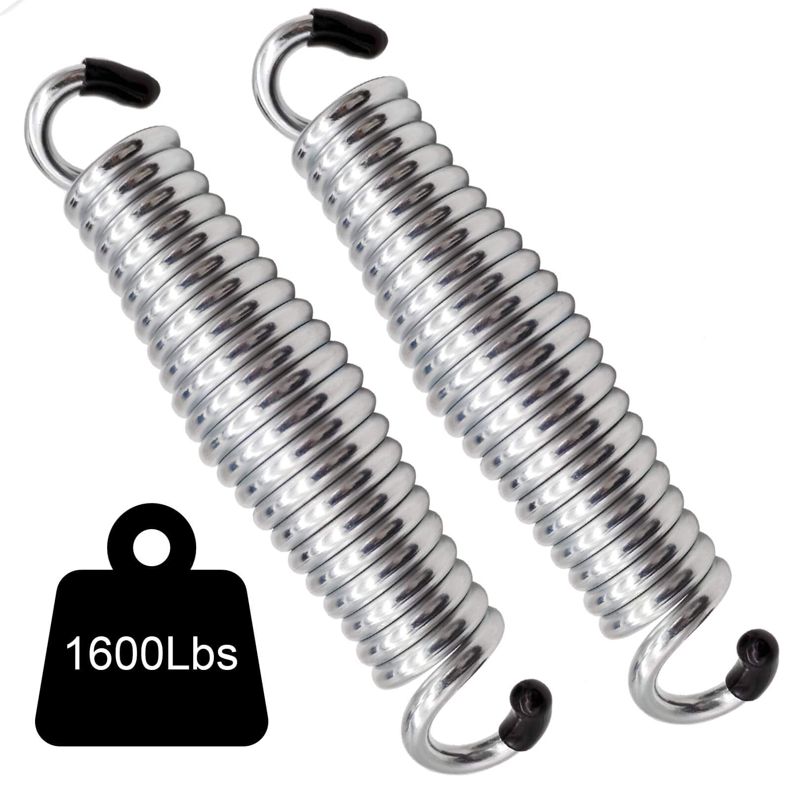 Porch Swing Springs Heavy Duty - 1600Lbs Silver Hammock Chair Spring,Hanger Ceiling Mount Spring(Pack Of 2)