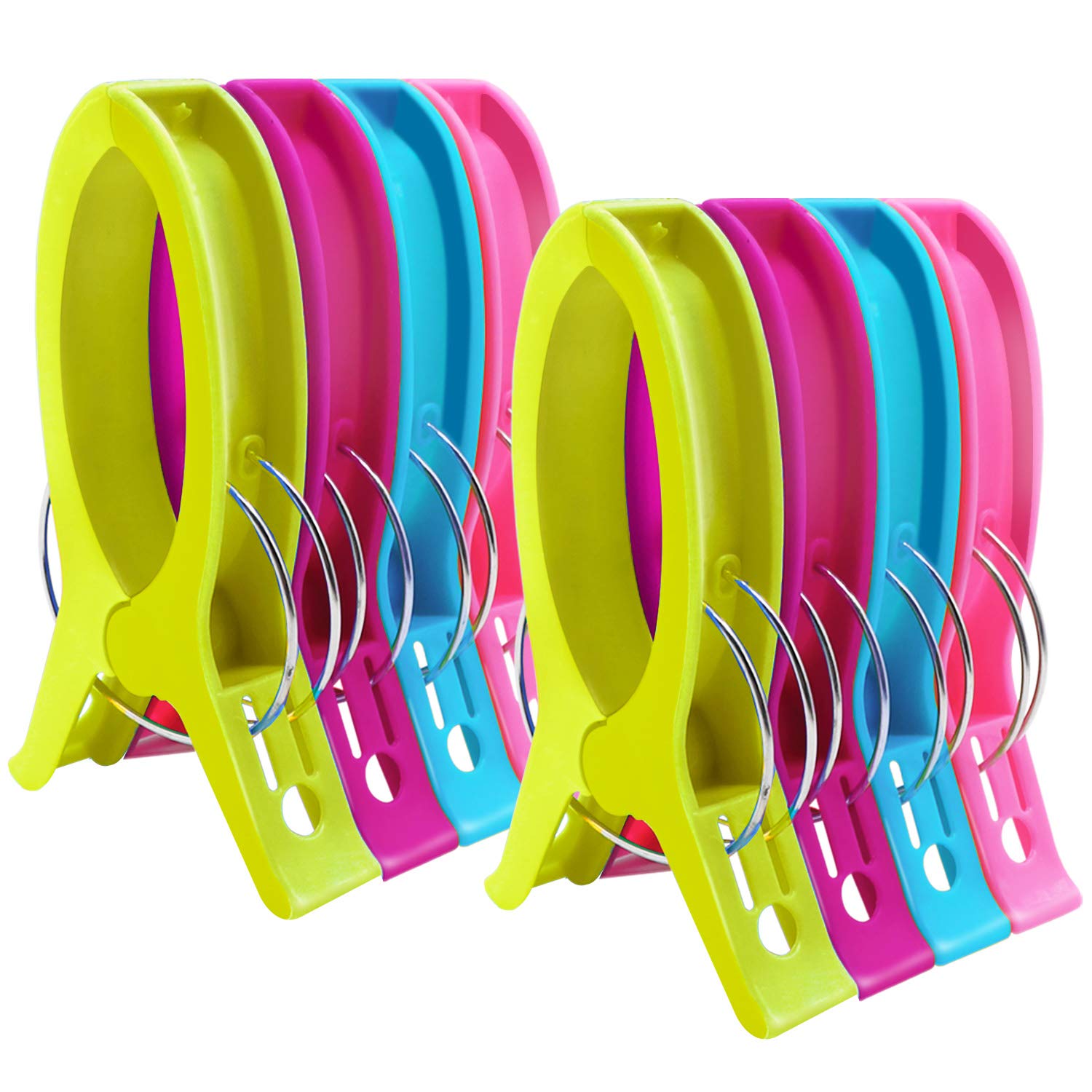 HiGift Jumbo Quilting Clamps | 8 Pack Extra Large Beach Towel Clips | 5 inch Wide Opening Plastic Clips for Sewing, Binding, Kee