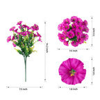 Ivydale Artificial Fake Outdoor Plants Flowers For Spring Summer Decoration, 12 Bundles Faux Silk Uv Sun Resistant Realistic Mor