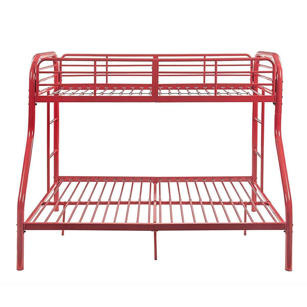 HomeRoots Metal Twin/Full Bunk Bed - Red