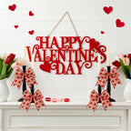 Meseey 12 Pcs 6 Inch Red Heart Printed Burlap Bows Decoration Bow For Valentine'S Day Gift Wrapping Party Holiday Basket Ornamen