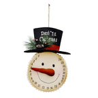 Metal Snowman Sign Hanging Christmas Countdown Advent Calendar Wall Decoration, Snowman Figurine Countdown to Christmas Decor Ru