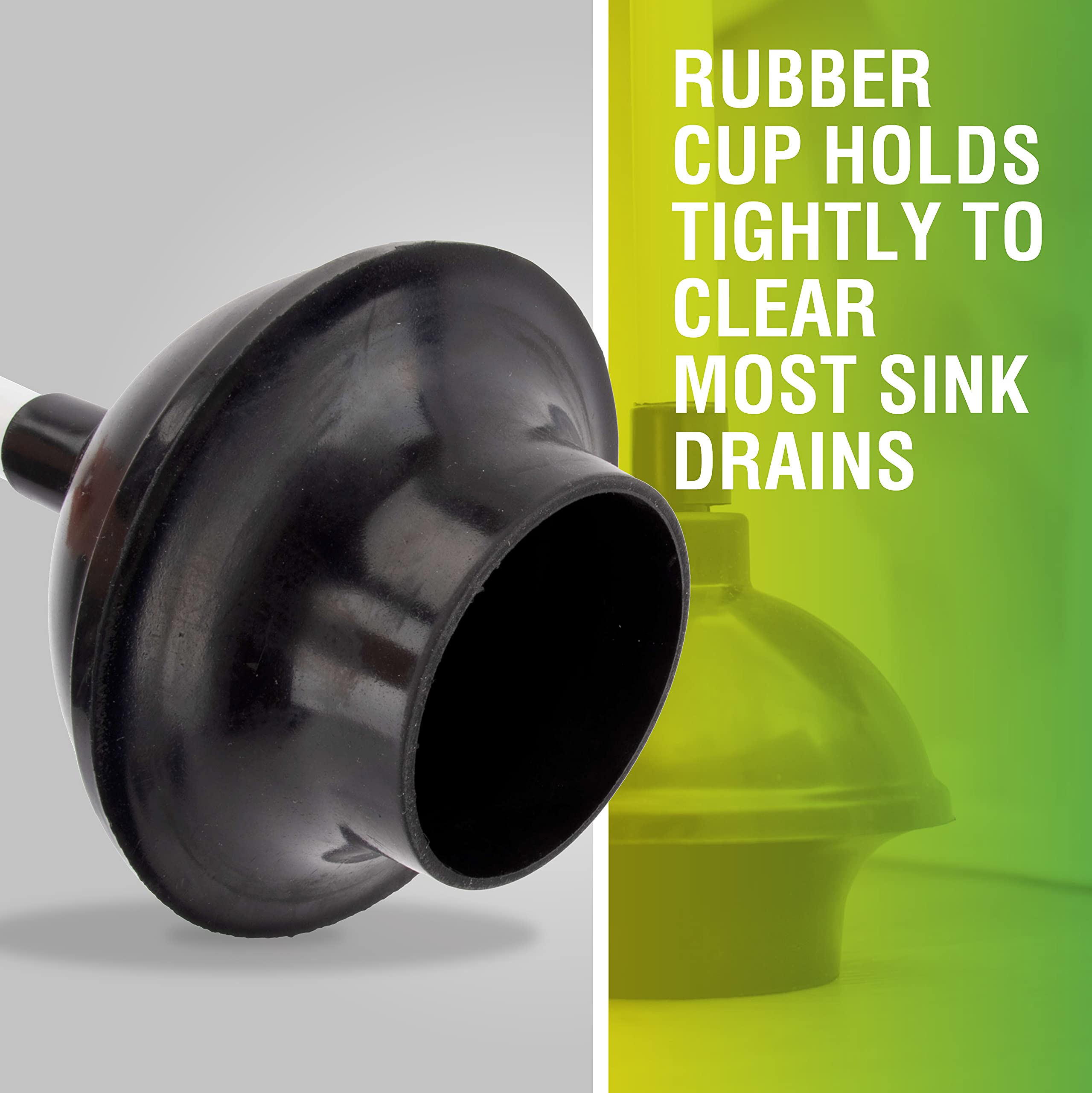 Ldr 512 3310A Toliet Handle Double Thrust Rubber Force Cup Removes Clogs For Bathrooms, Kitchens, Baths, Showers, Powerful Comme