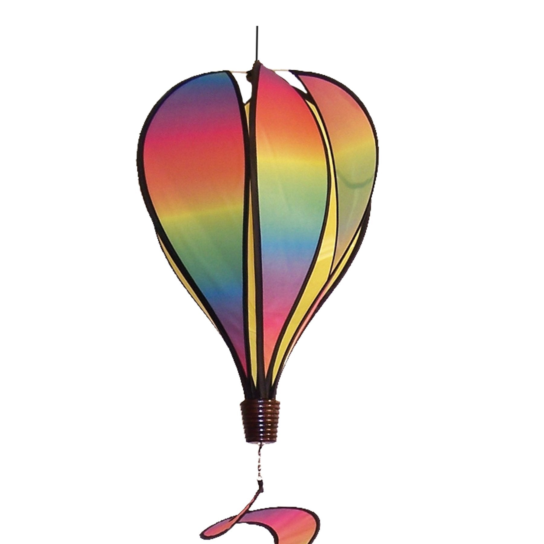In The Breeze Rainbow Blended Hot Air Balloon Wind Spinner,Blended Rainbow,11' W X 17' H, 30' Tail,1030