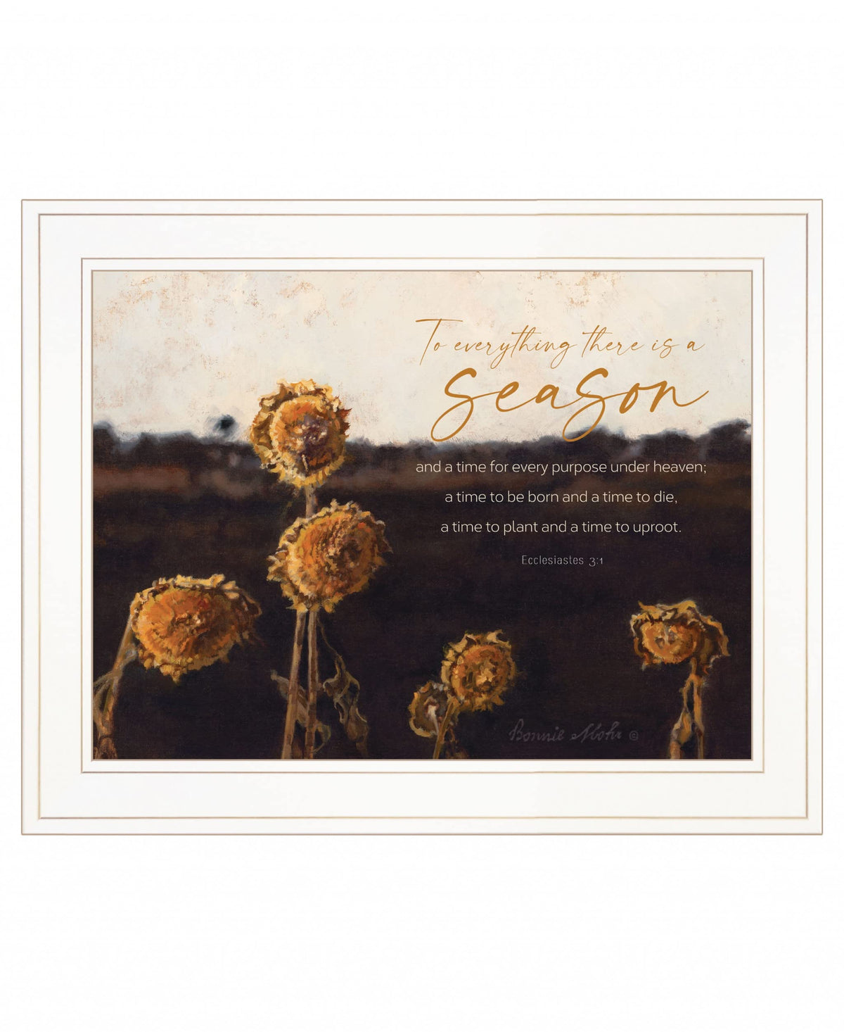 Sunflower Season 1 White Framed Print Wall Art