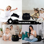 Auderhine 16' Black Cat Plush Toys, Cute Cat Pillow Soft Baby Plushies For Kids, Cat Stuffed Animals Kawaii Plush Toys Gift For