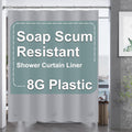 Amazerbath Plastic Shower Curtain, 72 X 72 Inches Peva Heavy Duty Grey Shower Curtain, Waterproof Heavy Weight Thick Bathroom Cu