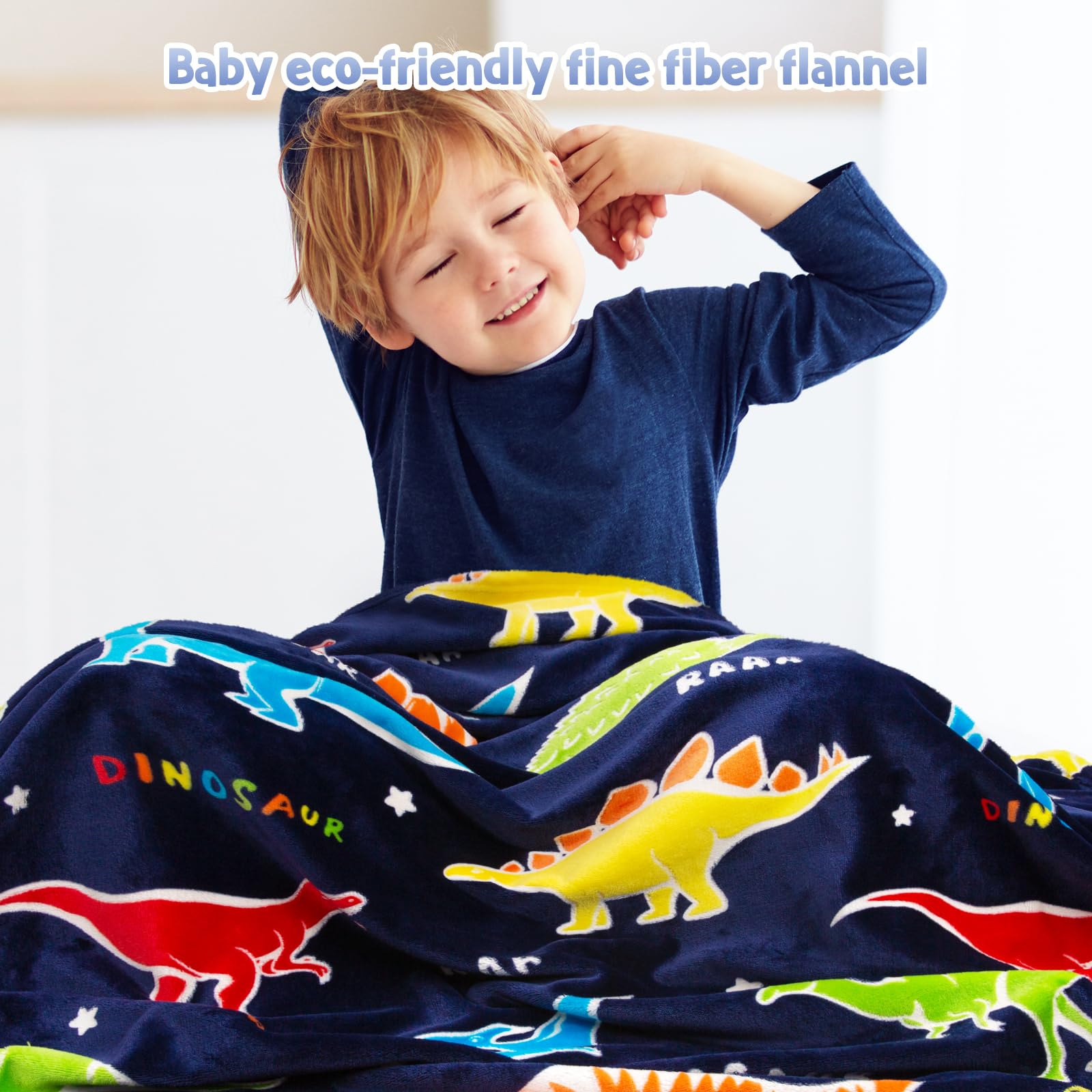 Dinosaur Gifts Toys For Kids Boys - Glow In The Dark Blanket Dino Throw Age 1-13 Years Old Toddler Teen Son Girls Present Birthd