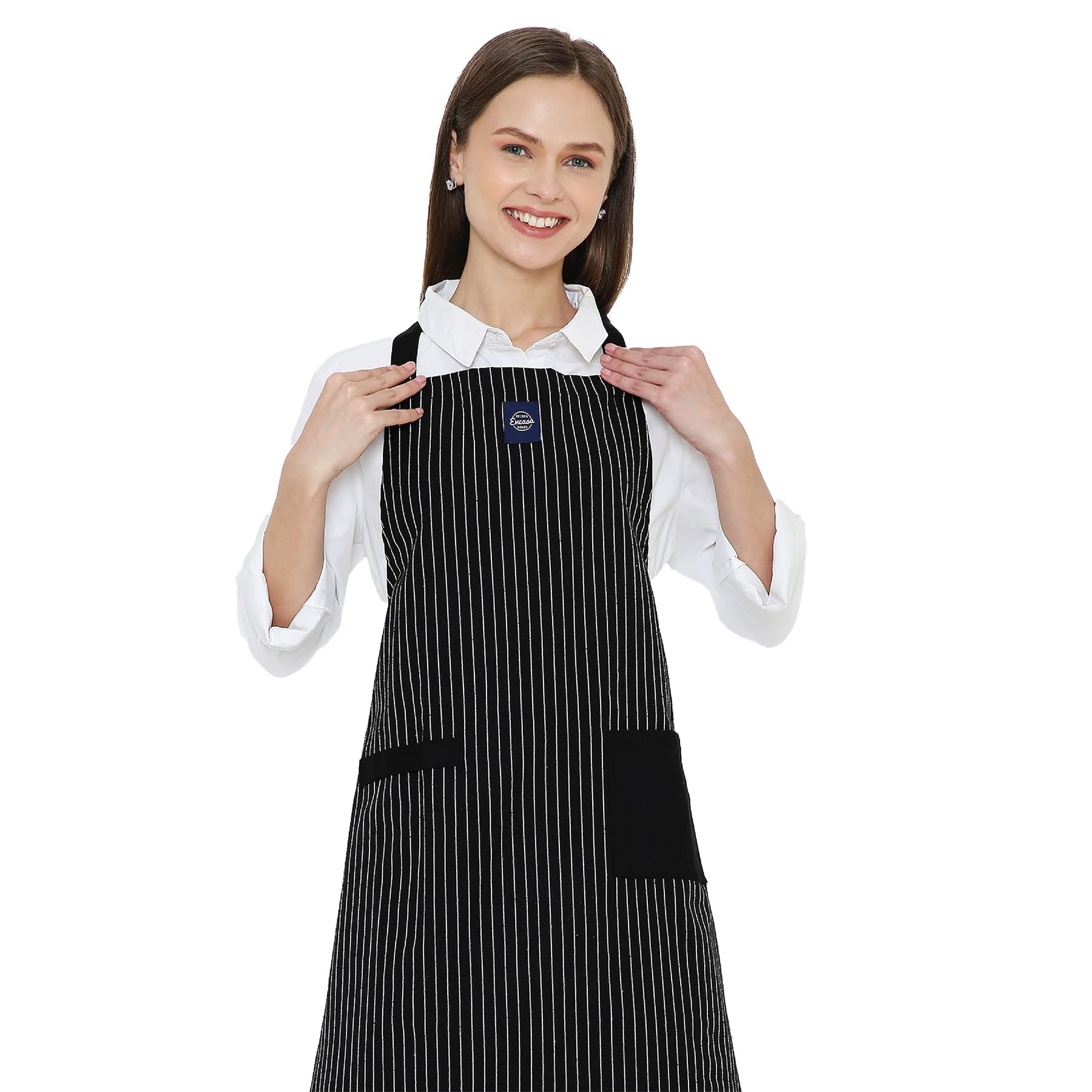Encasa Xo Apron For Kitchen For Men & Women, Cotton Fabric With Adjustable Straps, Pocket & Towel Holder For Easy Cooking Butch