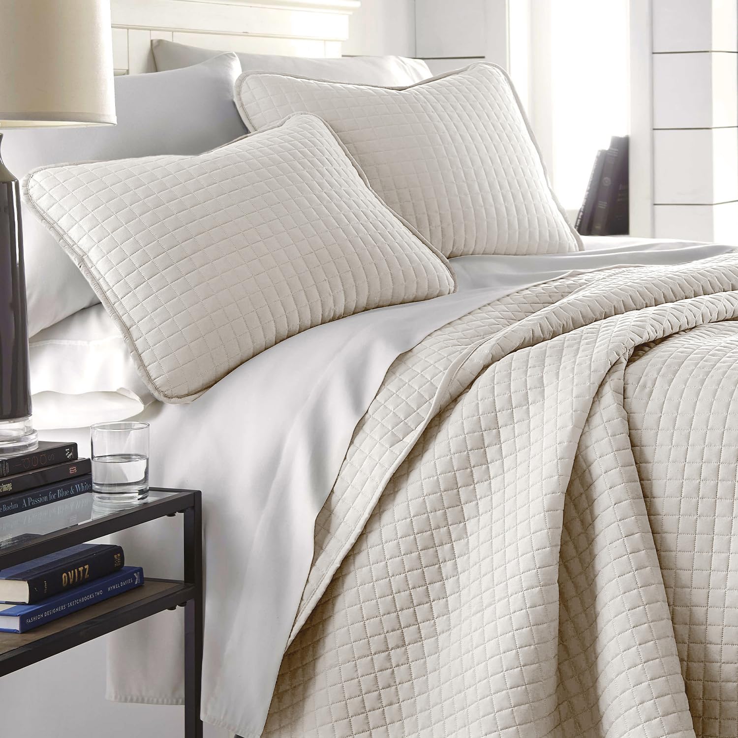 Southshore Fine Living, Inc. King Size Quilt Bedding Set, Soft Microfiber Quilt, Stain & Pet Hair Resistant Bedding Coverlet, Ki
