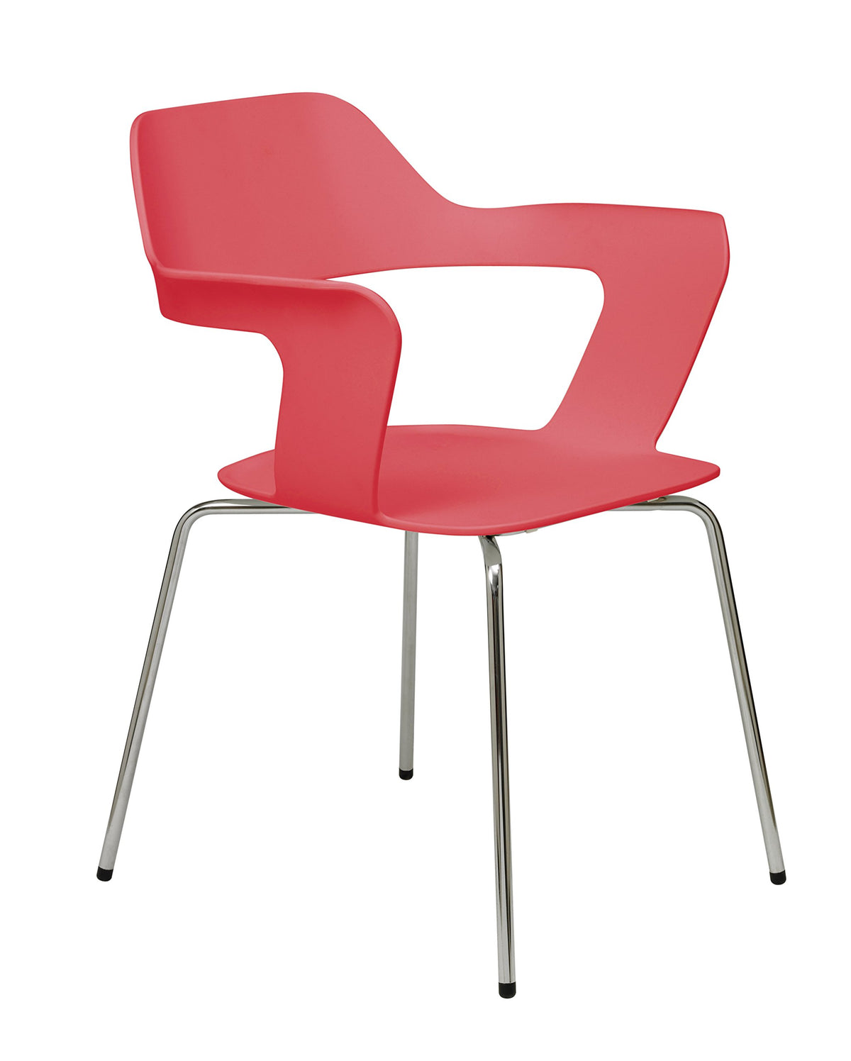 KFI Seating 2500CH Julep Series Stack Chair with Flex Poly Shell, Red