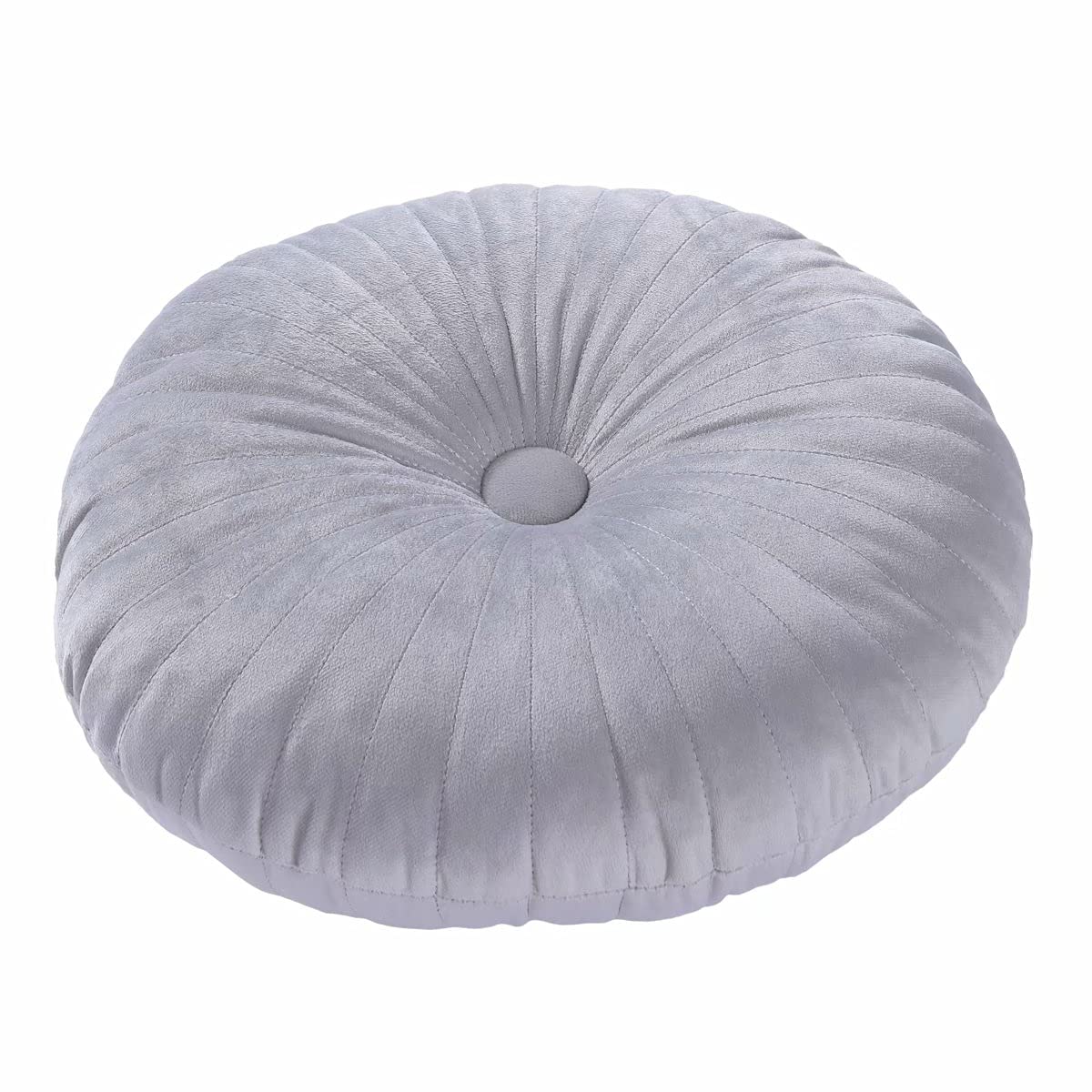 Hlovme Round Pillow Cushion For Couch Velvet Decorative Small Throw Pillow Solid Color For Living Room Bed Floor 13.7? Light Gra