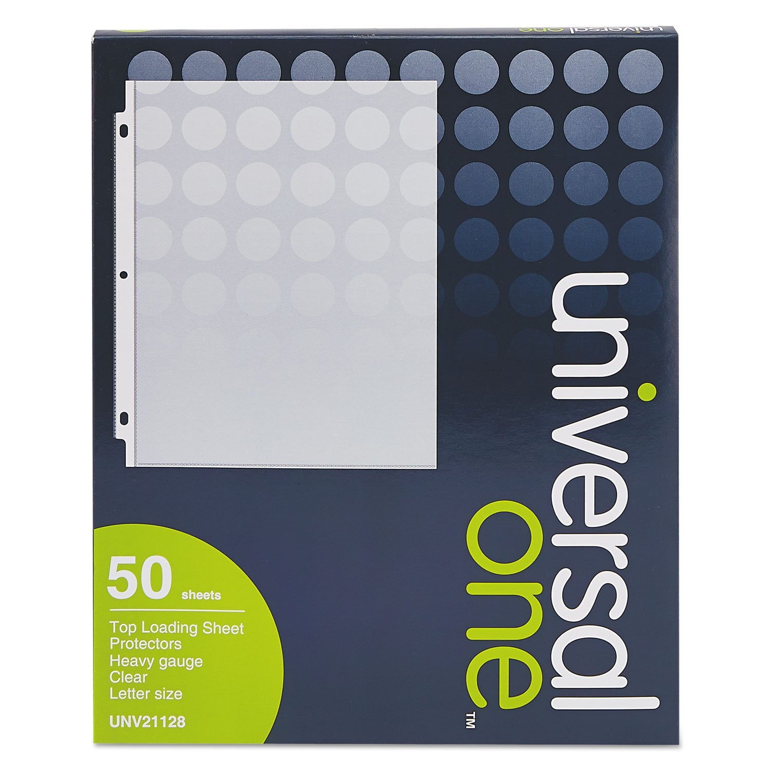 Universal 21128 Top-Load Poly Sheet Protectors, Heavy Gauge, Clear, 50/Pack