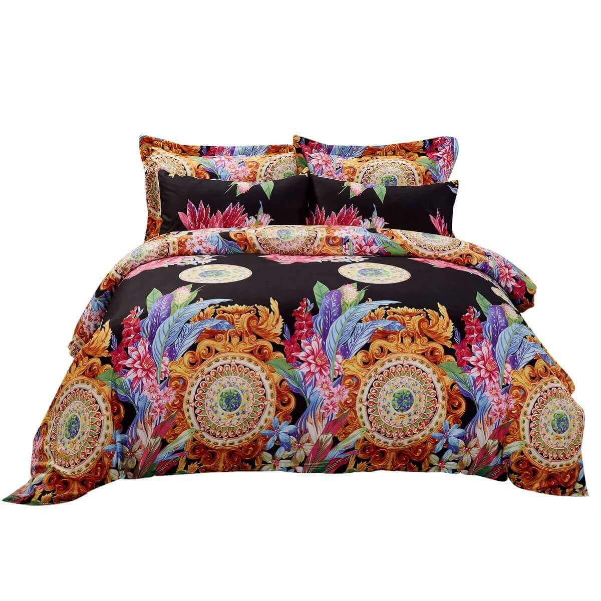 Dolce Mela Dm712K Duvet Cover Set, Black Multi