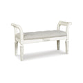 Signature Design by Ashley Realyn French Country Upholstered Tufted Accent Bench, Antique White