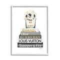 Stupell Industries Blooming White Floral Display on Glam Designer Bookstack