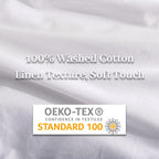 Nexhome Pro Duvet Cover Set Oversized Queen 98'X98' Linen Look Textured Cream White Organic Natural 100% Washed Cotton Duvet Cover 3 Pieces Bedding Set Zipper Closure, Breathable, Soft (No Comforter)