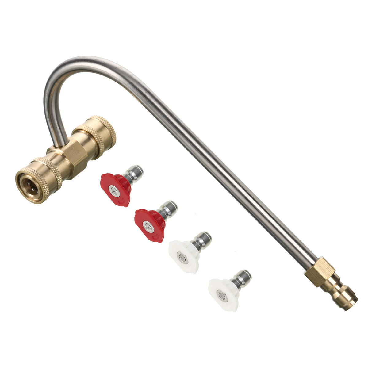 Tool Daily Gutter Cleaner Attachment For Pressure Washer, With 4 Nozzles Tips, 1/4 Inch Quick Connect, 4000 Psi