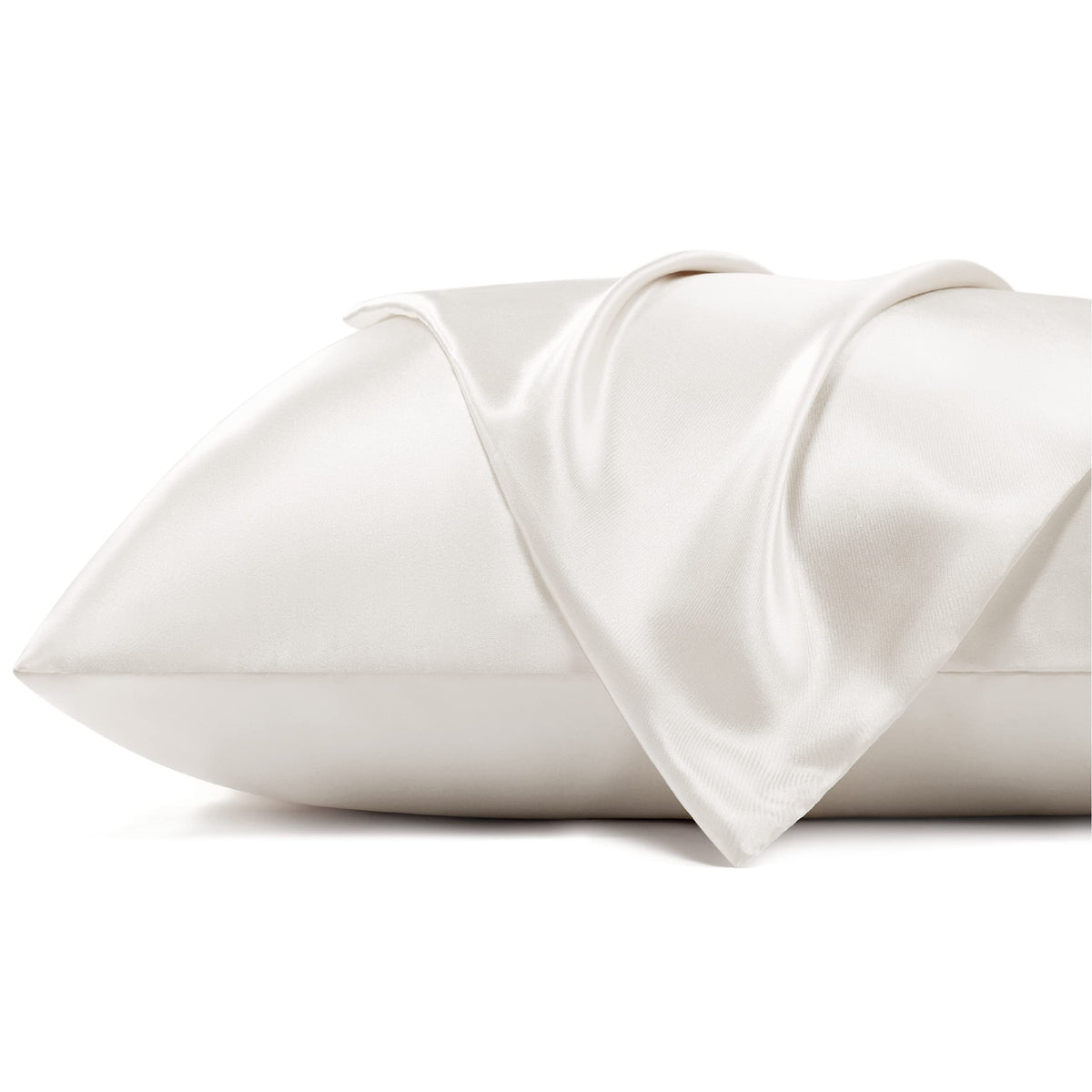 Bedsure Satin Pillowcase For Hair - Ivory Satin Pillow Cases Standard Size With Zipper 2 Pack, Similar To Silk Pillow Cases For