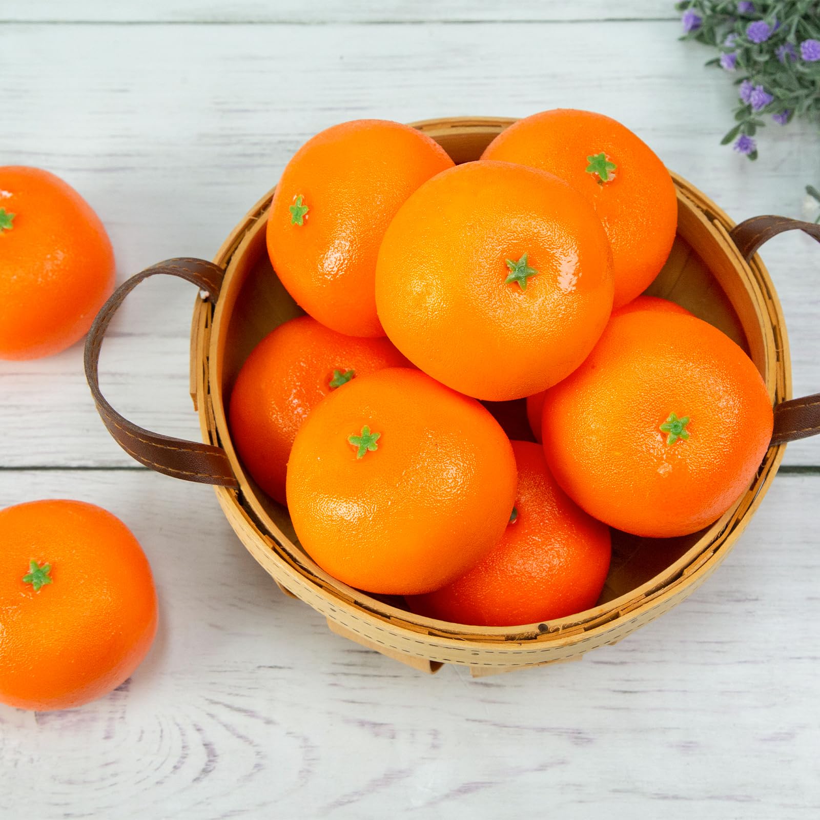 Haksen 12 Pcs Fake Oranges, Artificial Fruits For Decoration Lifelike Fake Fruit Faux Oranges For Home Kitchen Cabinet Decor Pho