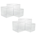 Red Co. Set of 2 Crystal Clear Acrylic Cube Display Nesting Riser Stands with Hollow Bottoms | Transparent - 3-Pack