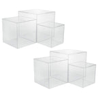 Red Co. Set of 2 Crystal Clear Acrylic Cube Display Nesting Riser Stands with Hollow Bottoms | Transparent - 3-Pack