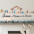 Hotop Christmas Nativity Scene Wall Decal Colorful Religious Nativity Wall Stickers Christian Vinyl Removable Modern Mural Decor